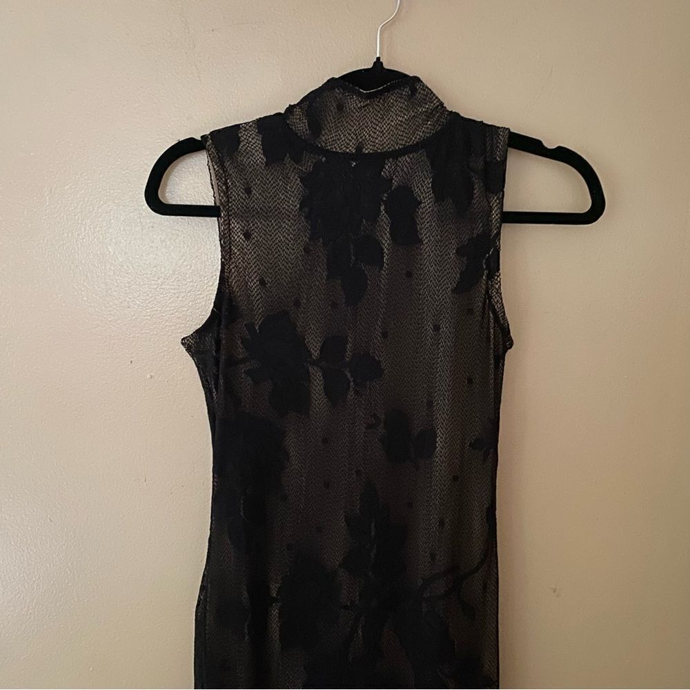 NBD Macelina maxi dress Black nude illusion lace sheath bodycon Revolve NWT Sz S - Picture 7 of 12